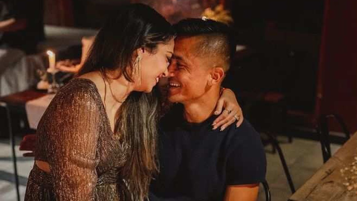 Sunil Chetri and his Wife