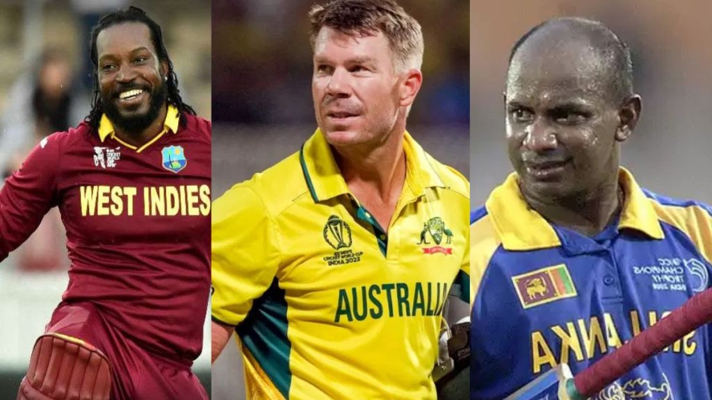 David Warner, Chris Gayle and Sanath Jayasuriya