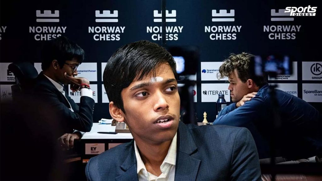R. Praggnanandhaa and Magnus Carlsen