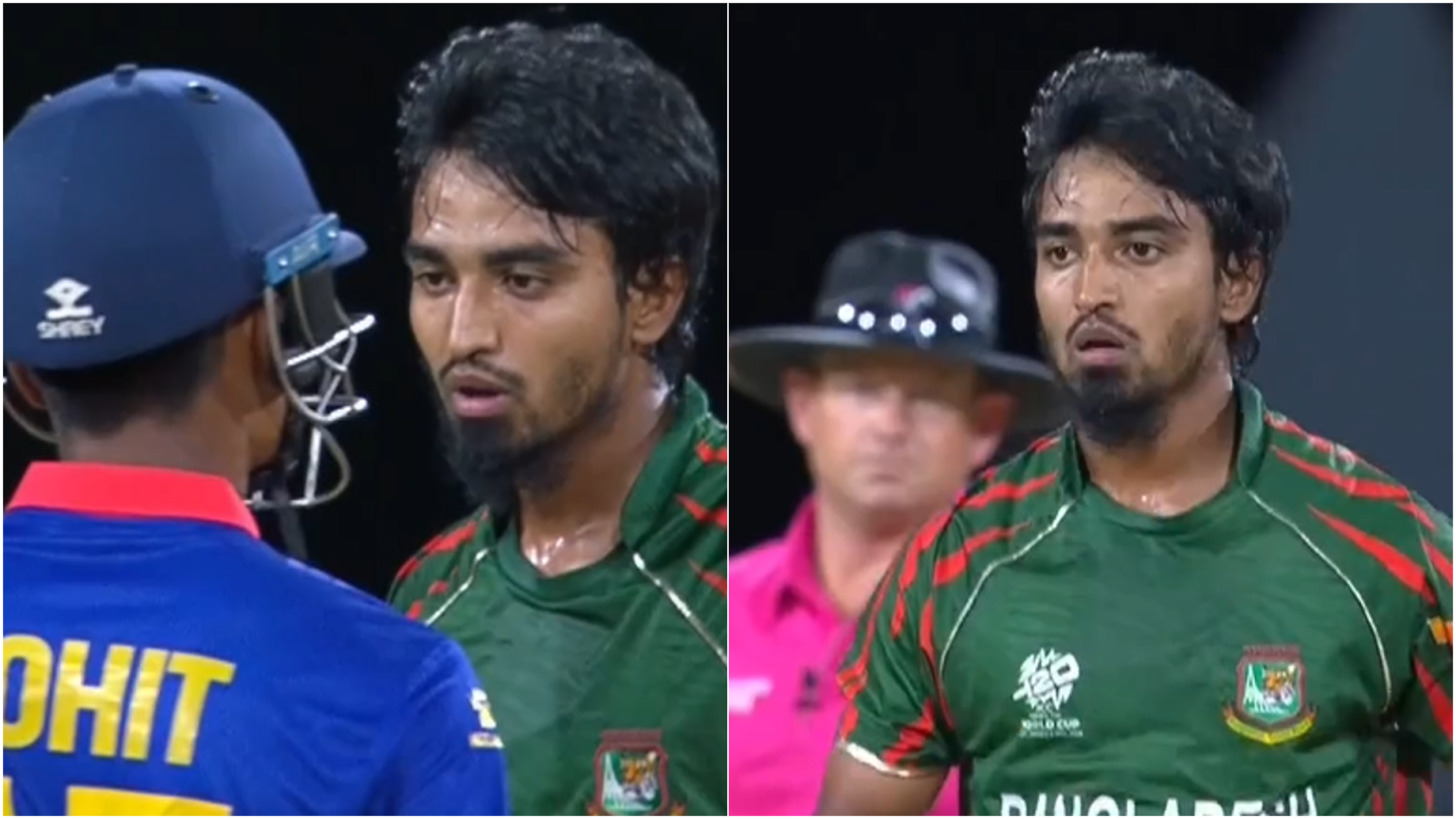T20 World Cup 2024: बांग्लादेशी गेंदबाज ने सरेआम उड़ाई नियमों की धज्जियाँ, ICC ने फटकार लगाते हुए दी बड़ी सजा Tanzim Hasan Sakib Fight With Nepal Captain Rohit Paudel
