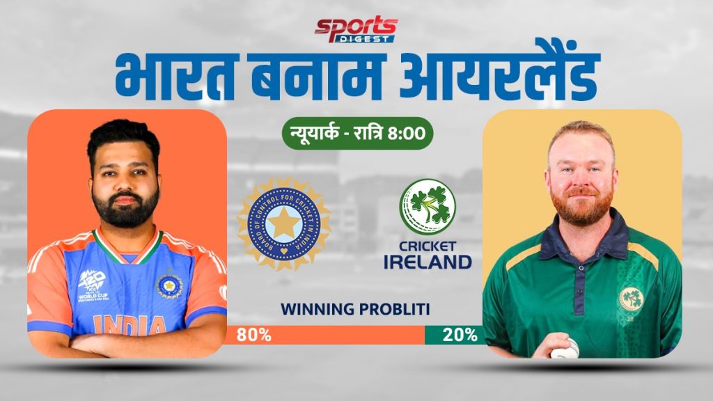 T20 World Cup 2024:भारत बनाम आयरलैंड में आज होगी टक्कर, जानें क्या कहती है पिच रिपोर्ट और आकड़े ?