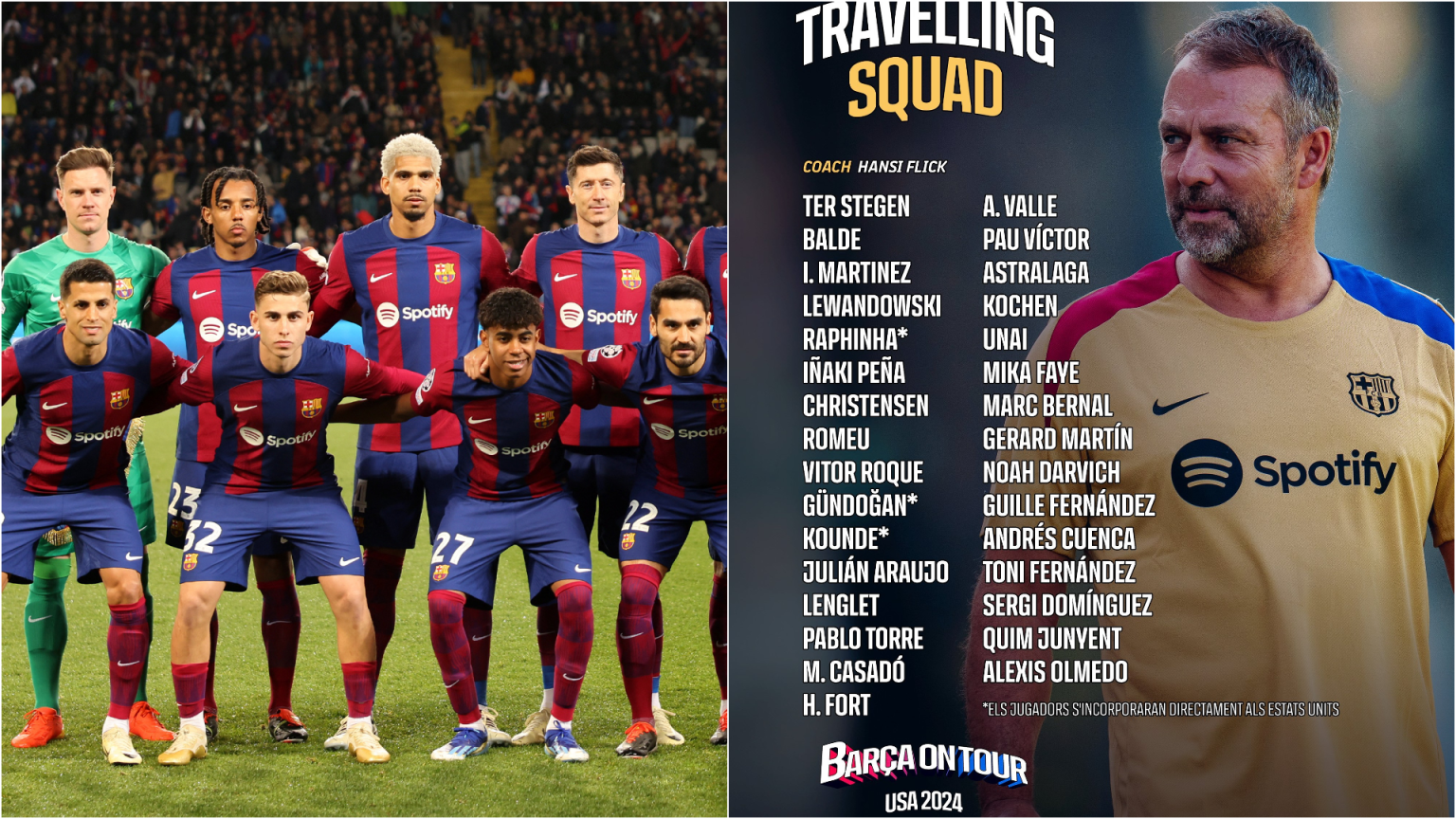 USA Pre-season Tour 2024-25: हांसी फ्लिक ने बार्सिलोना की 31-सदस्यीय टीम का किया ऐलान, कई खिलाड़ियों की हुई वापसी USA pre-season tour 2024-25