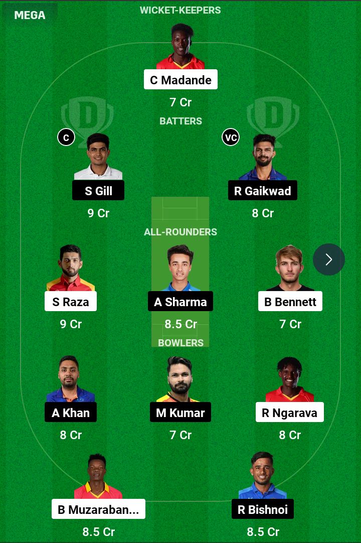 IND vs ZIM 1st T20I Dream11 Prediction