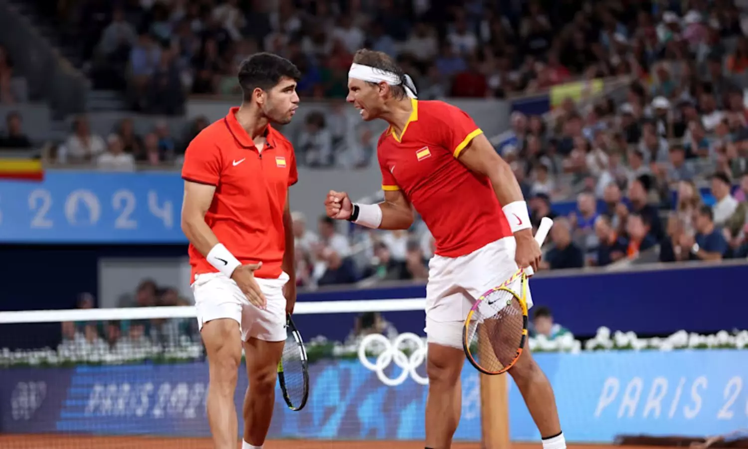 Rafael Nadal and Carlos Alcaraz Paris Olympics 2024 Tennis Doubles