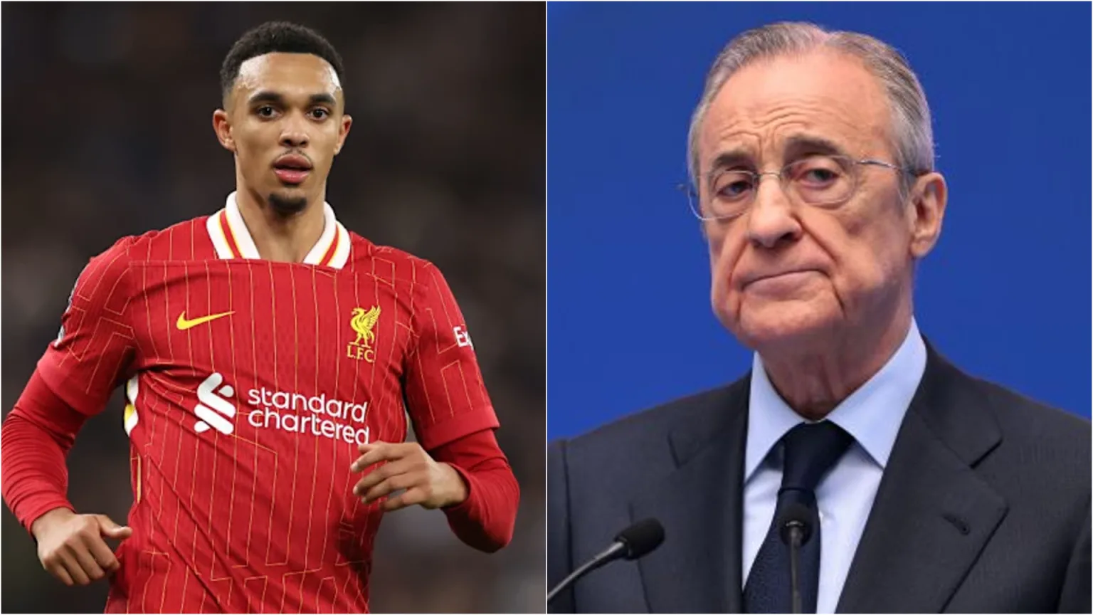 रियल मैड्रिड की आपातकालीन स्थिति से हो सकता है लिवरपूल को बड़ा नुकसान Trent Alexander-Arnold and Florentino Perez - Liverpool