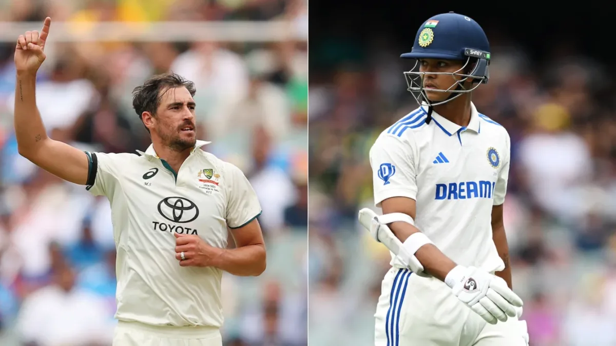 Mitchell Starc and Yashasvi Jaiswal