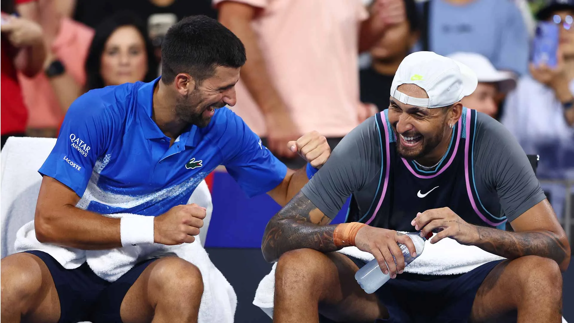 Novak Djokovic and Nick Kyrgios