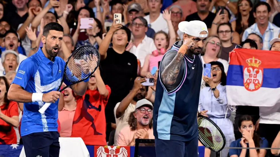 Novak Djokovic and Nick Kyrgios