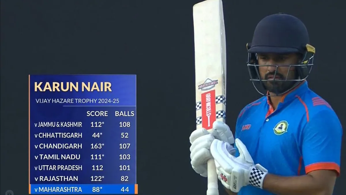 Karun Nair's Performance In Vijay Hazare Trophy 2024-25