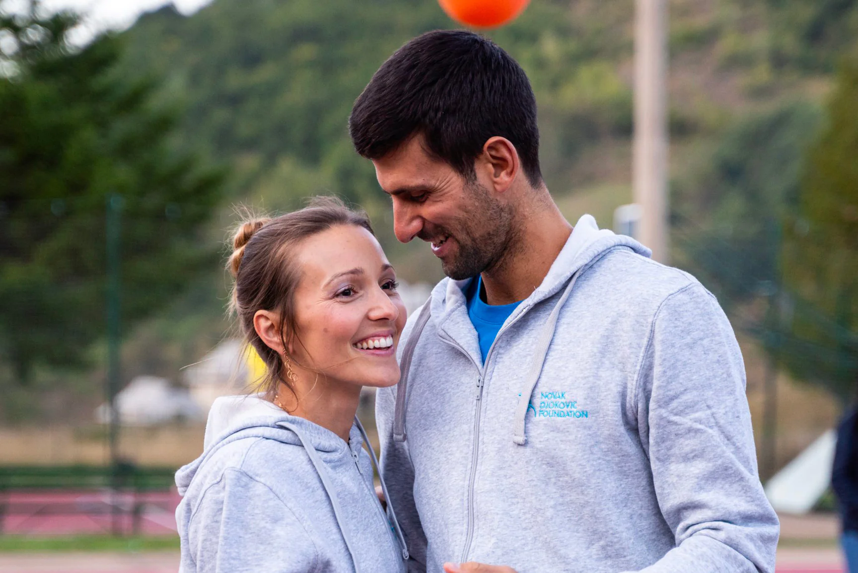 Novak Djokovic With His Wife Jelena Djokovic