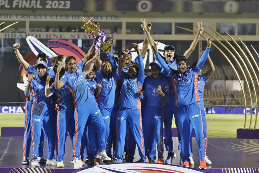 Mumbai Indians were crowned champions after beating Delhi Capitals by seven wickets in the final, Delhi Capitals vs Mumbai Indians, final, Brabourne, Women's Premier League, March 26, 2023/ Getty Images