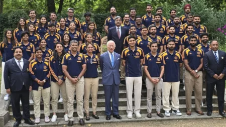 King Charles III and indian team