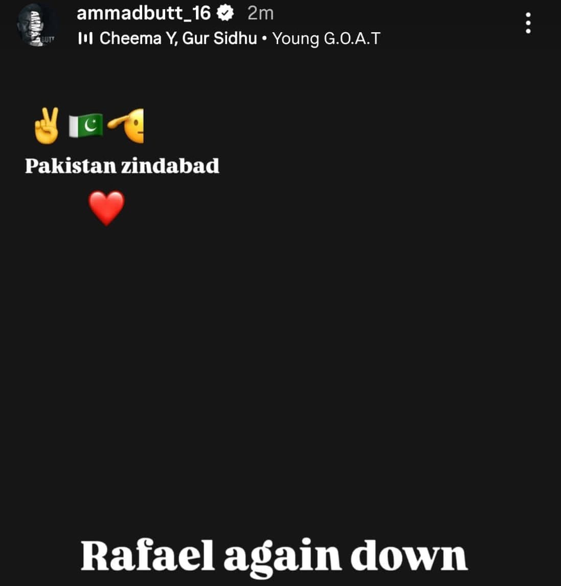 Pakistan Hockey Team Captain Ammad Butt Insta Story Rafael Down Again