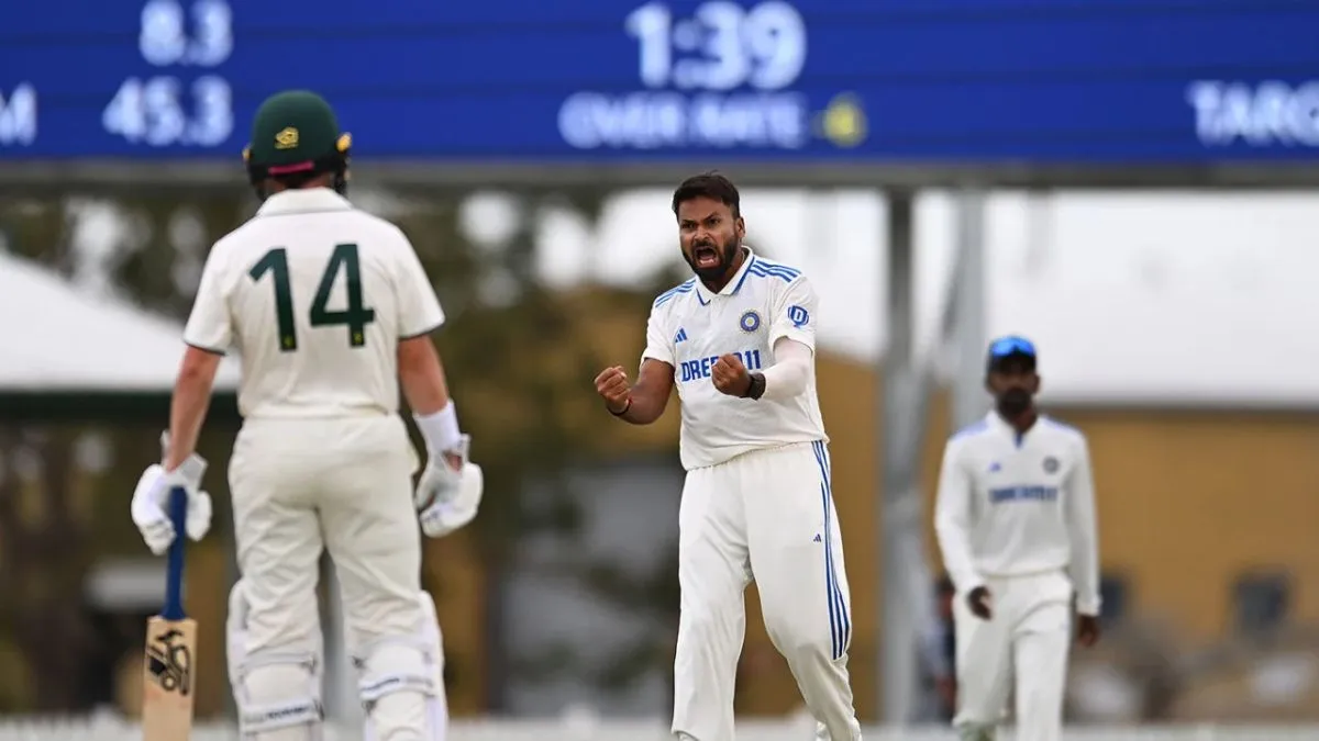 Mukesh Kumar Celebrating Wicket For India A