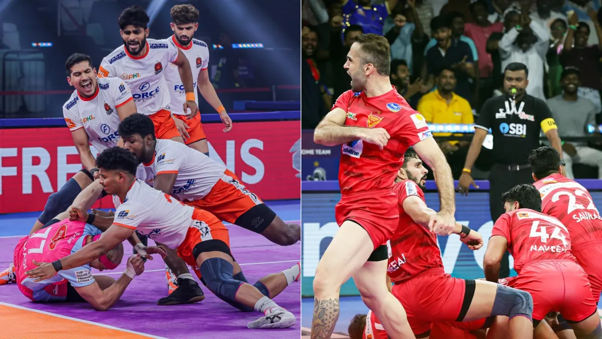 PKL Points Table 2025: पुणेरी पलटन और दबंग दिल्ली में से किसी एक की फाइनल में एंट्री पक्की, जानिए प्लेऑफ फॉर्मेट और बाकी टीमों की स्थिति Puneri Platan and Dabang Delhi K.C. Confirms Top 2 Spot in PKL 2025