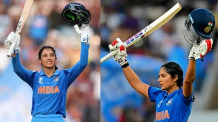 ICC Women’s World Cup 2025 में India Women की स्मृति मंधाना और प्रतिका रावल ने New Zealand के खिलाफ 212 रनों की साझेदारी करके कई रिकॉर्ड तोड़े।