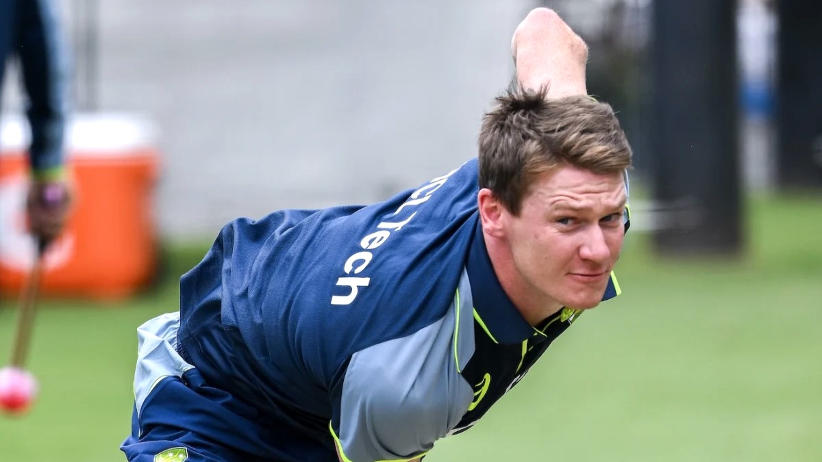 Brendan Doggett sends one down in the nets, Adelaide, December 2, 2024/ Getty Images