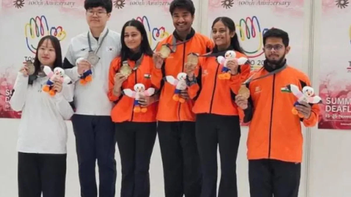 Deaflympics 2025 की मिश्रित टीम स्पर्धा में भारतीय जोड़ियों का शानदार प्रदर्शन, स्वर्ण और कांस्य पदक जीता Indian shooters