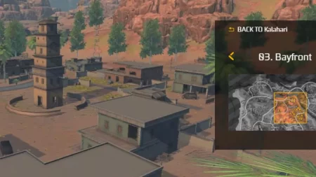 All locations of the Kalahari Map in Free Fire