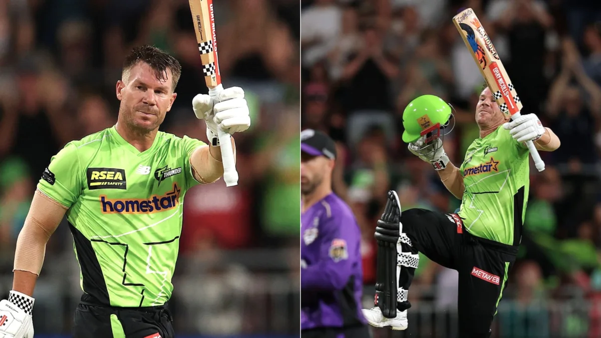 BBL 2025-26: डेविड वॉर्नर ने जड़ा तूफानी शतक, 0 रन पर 2 विकेट गिरने के बाद सिडनी थंडर ने बनाए 205 रन David Warner Hits 9th T20 Century as Sydney Thunder Score 205 in BBL 2025-26
