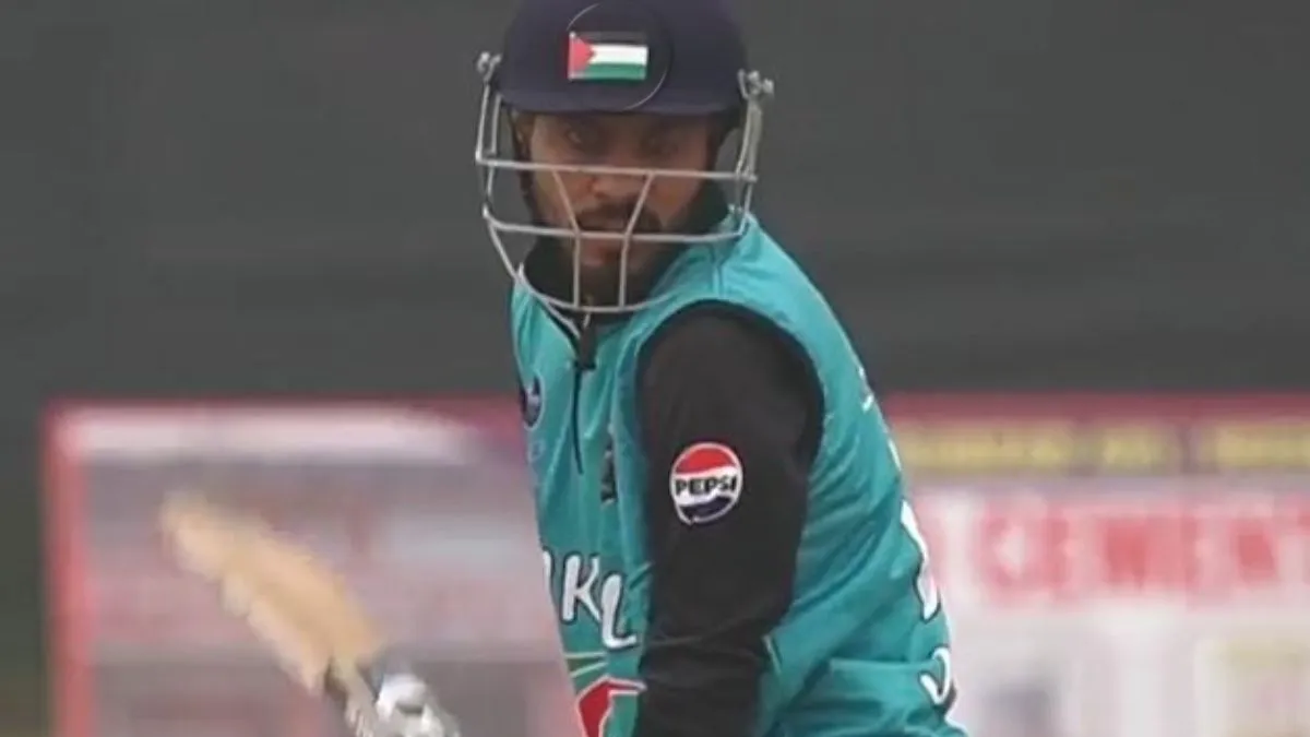 Jammu Cricketer Furqan Ali Plays With Palestine Flag On His Helmet