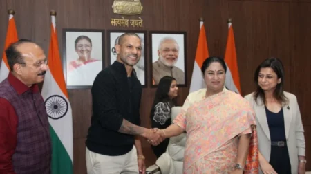 Shikhar Dhawan and Delhi CM rekha gupta