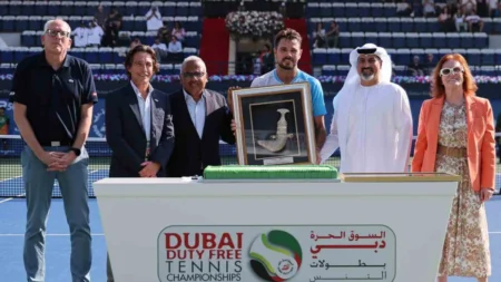 Stan Wawrinka farewell ceremony at Dubai Duty Free Tennis Championships 2026