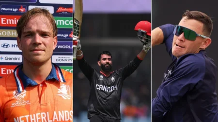 Associate Team of the Tournament T20 World Cup 2026 collage featuring Gerhard Erasmus, Yuvraj Samra and Bas de Leede during ICC T20 World Cup 2026