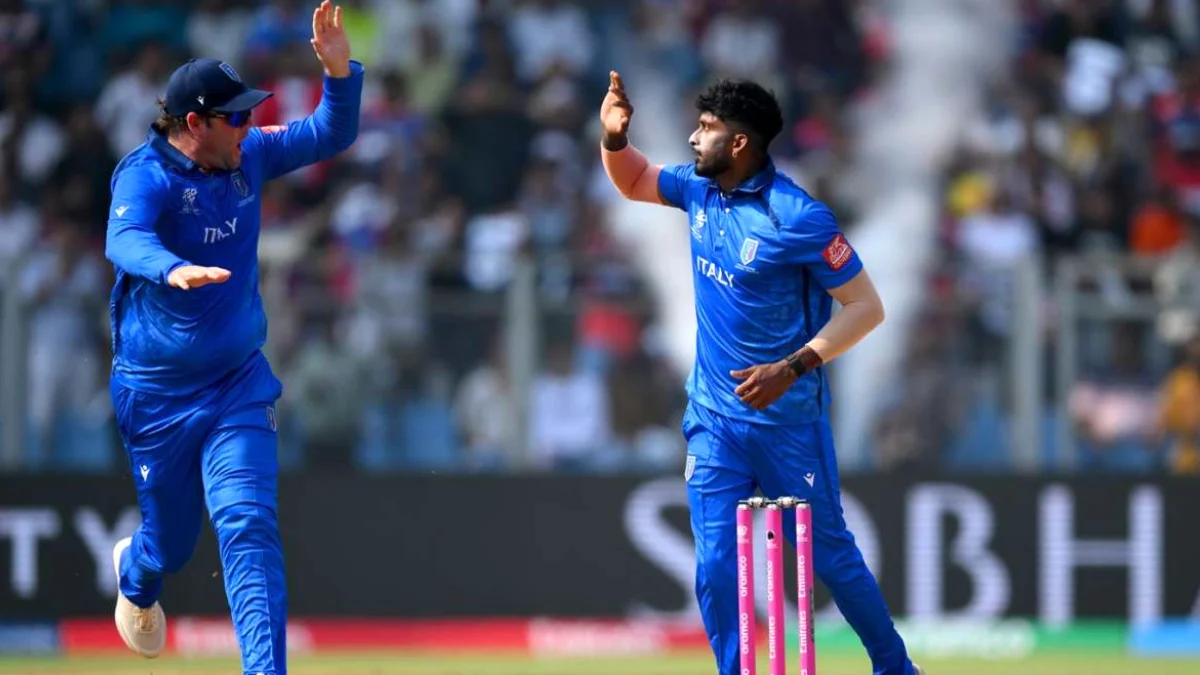 Italy legspinner Crishan Kalugamage at T20 World Cup 2026