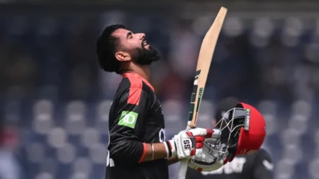 Yuvraj Samra celebrates after scoring a brilliant century against New Zealand in the T20 World Cup 2026, registering one of Canada’s highest T20I scores.