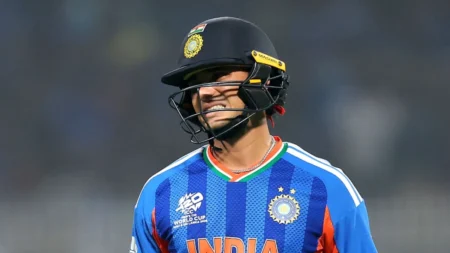 Abhishek Sharma walking back after dismissal during T20 World Cup 2026 match