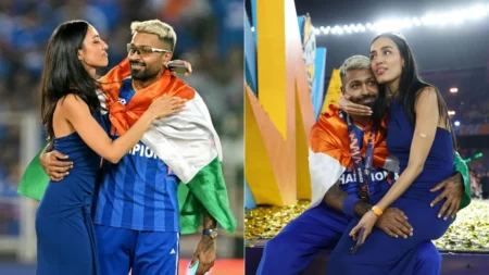 Hardik Pandya celebrating with Indian flag after T20 World Cup 2026 win