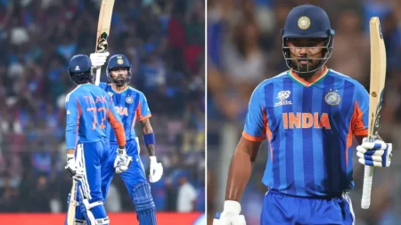 India cricket team after scoring 250 plus total in T20 World Cup match