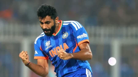 Jasprit Bumrah celebrating after taking wicket for India in international cricket
