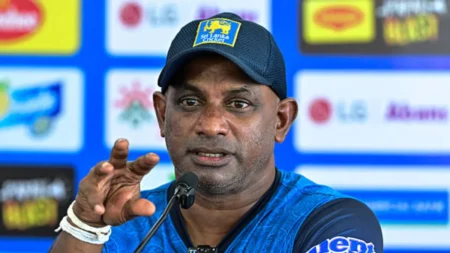 Sanath Jayasuriya speaking as Sri Lanka head coach following T20 World Cup 2026 elimination