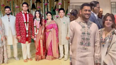 MS Dhoni to Shah Rukh Khan, Arjun Tendulkar's wedding was attended by many prominent sportspersons, politicians and actors; see photos
