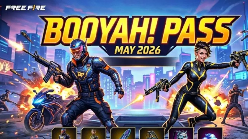 Free Fire Booyah Pass May 2026 की रिलीज़ डेट औए लीक हुए रिवॉर्ड्स से जुडी हुई जानकारियां Free Fire Booyah Pass May 2026: Release Date and Leaked Rewards