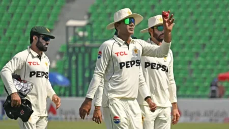Noman Ali after completing 100 wickets in Test cricket against Bangladesh