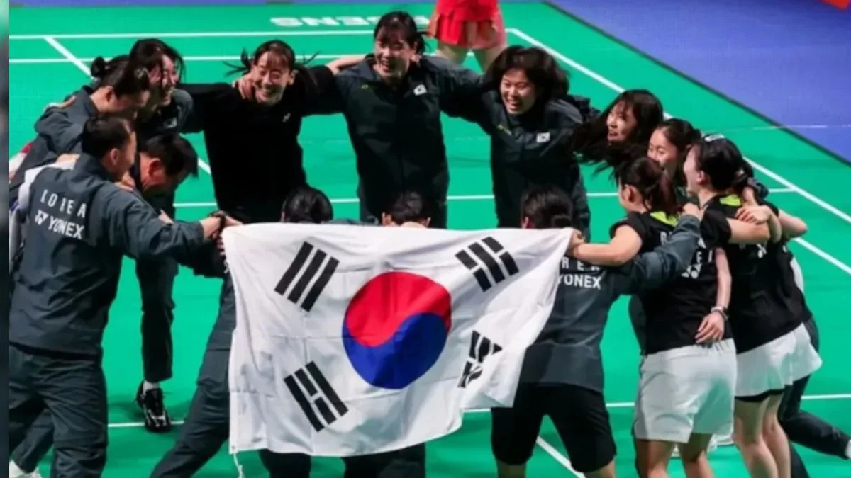 South Korean women badminton team
