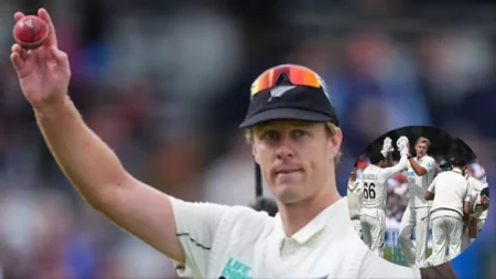In the historic 150th Test match played at Lord's, Jamieson dismissed five England batsmen for 62 runs in 14 overs