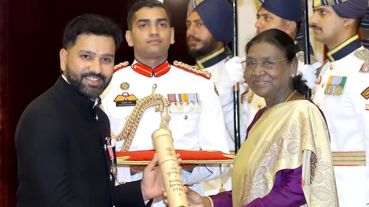 Padma Shri award: रोहित शर्मा को मिला पद्म श्री अवॉर्ड, राष्ट्रपति द्रौपदी मुर्मू ने किया सम्मानित Rohit Sharma receives Padma Shri