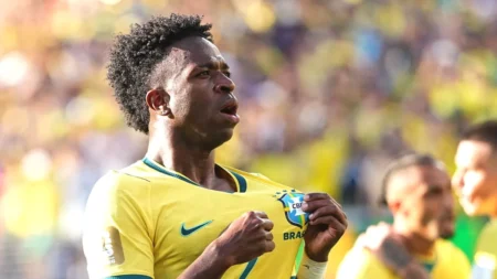 Vinicius Junior scores against Morocco in FIFA World Cup 2026